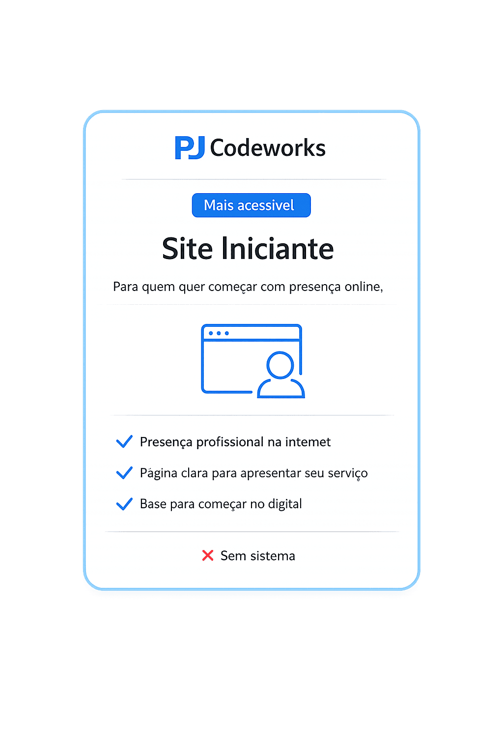 Mockup de layout de site institucional com hero, blocos de conteúdo e área de contato